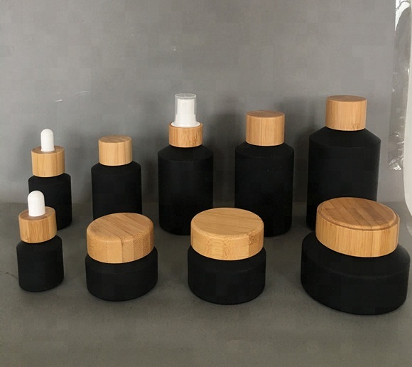 Luxury Skincare Jars - 60 szt. czarnych, matowych szklanych słoików