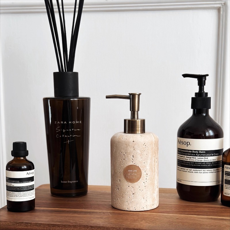 Luxury Skincare Jars - Dozownik do balsamu z kamienia naturalnego,